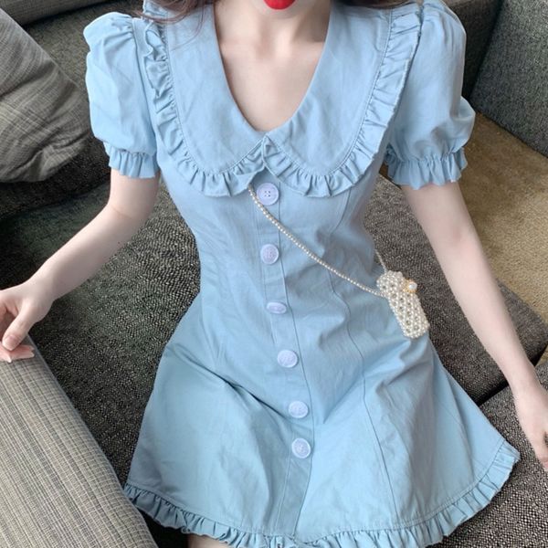 thin waistline of pleated korean mini-office harajuku dress vintage female summer short, Black;gray
thin waistline of pleated korean mini-office harajuku dress vintage female summer short, Black;gray