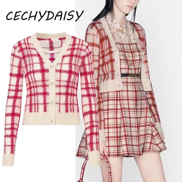 women's knits & tees sweater cardigan women 2021 autumn winter vintage plaid single breasted long sleeve e girl knitted clothes traf f, White
women's knits & tees sweater cardigan women 2021 autumn winter vintage plaid single breasted long sleeve e girl knitted clothes traf f, White