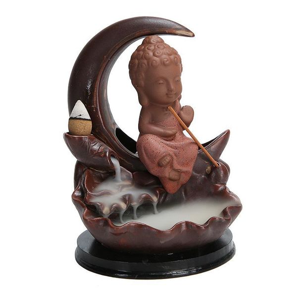 fragrance lamps a little monk cute buddha moon shape incense burner smoke waterfall backflow holder buddhist home decor
fragrance lamps a little monk cute buddha moon shape incense burner smoke waterfall backflow holder buddhist home decor