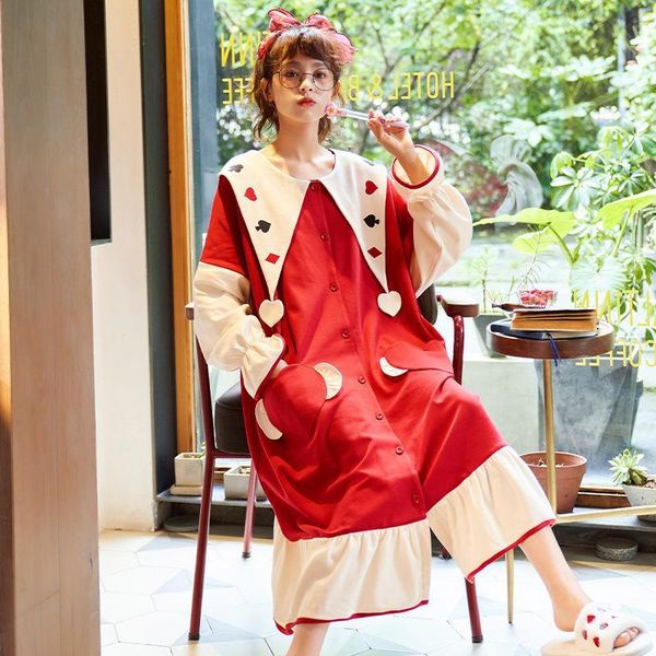 women's sleepwear sweet comfortable girl homewear suit loose casual spring pajamas sets women underwear long seeves sleep lounge 3, Black;red
women's sleepwear sweet comfortable girl homewear suit loose casual spring pajamas sets women underwear long seeves sleep lounge 3, Black;red