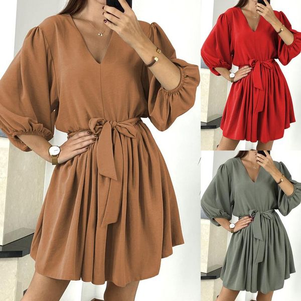 ethnic clothing elegant solid women mini dresses vintage v-neck three quarter sleeve bandage casual pleated robe femme sukienki damskie, Red
ethnic clothing elegant solid women mini dresses vintage v-neck three quarter sleeve bandage casual pleated robe femme sukienki damskie, Red