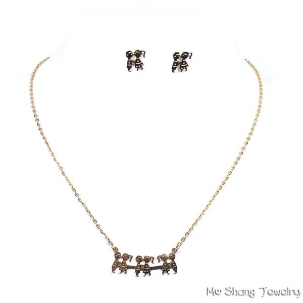 earrings & necklace three pairs of small lovers pattern jewelry set stainless steel never fade earring for women girl party gift, Silver
earrings & necklace three pairs of small lovers pattern jewelry set stainless steel never fade earring for women girl party gift, Silver