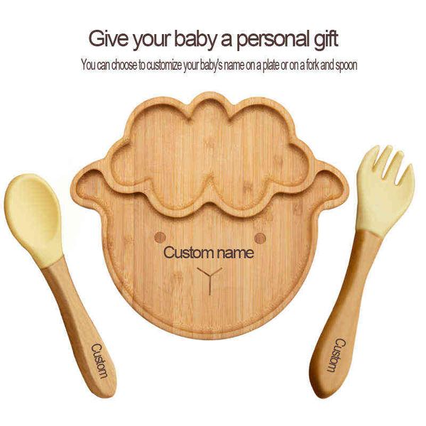 cartoon sheep baby feeding bowl set bamboo training plate silicone suction cup spoon fork food tableware for children g1221
cartoon sheep baby feeding bowl set bamboo training plate silicone suction cup spoon fork food tableware for children g1221