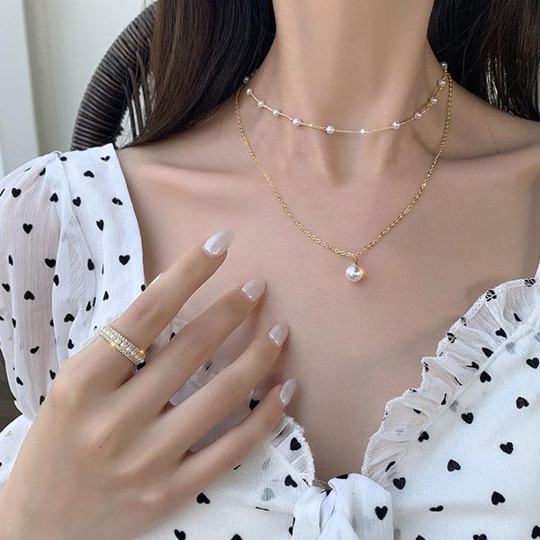 chokers korean style trendy double layer beads chain choker imitation pearl pendant necklace for women kpop gold color collar girl, Golden;silver
chokers korean style trendy double layer beads chain choker imitation pearl pendant necklace for women kpop gold color collar girl, Golden;silver