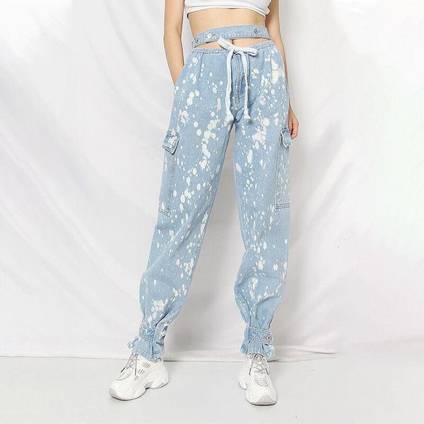 hip hop casual pants ladies fashion tie dye high waist drawstring pocket jeans women's, Blue
hip hop casual pants ladies fashion tie dye high waist drawstring pocket jeans women's, Blue
