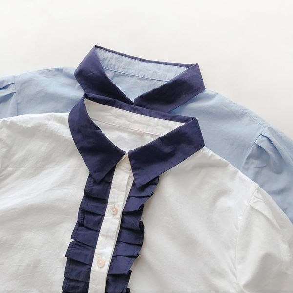 pleated ruffles turn down collar cotton long sleeve shirt blouse 2021 autumn women's blouses & shirts, White
pleated ruffles turn down collar cotton long sleeve shirt blouse 2021 autumn women's blouses & shirts, White