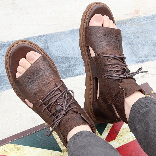 slippers mens gladiator sandals high genuine real leather lace up casual shoes roman hollow beach b43, Black
slippers mens gladiator sandals high genuine real leather lace up casual shoes roman hollow beach b43, Black
