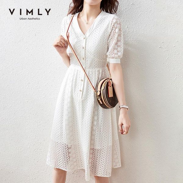 casual dresses vimly summer for women fashion v neck solid single breasted dress elegant high waist female vestidos f6833, Black;gray
casual dresses vimly summer for women fashion v neck solid single breasted dress elegant high waist female vestidos f6833, Black;gray