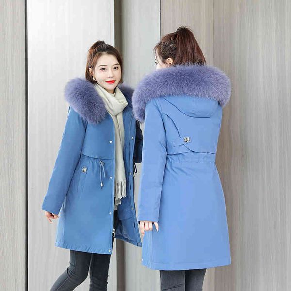 women's led plush inner coat, cotton padded et, self-cultivation, Black