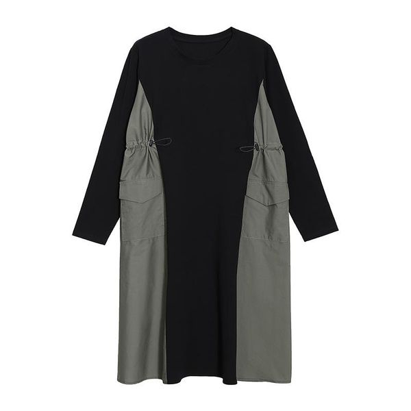 casual dresses drawstring full sleeve dress women 2021 autumn vintage spliced pocket panelled loose clothes office lady wild, Black;gray
casual dresses drawstring full sleeve dress women 2021 autumn vintage spliced pocket panelled loose clothes office lady wild, Black;gray