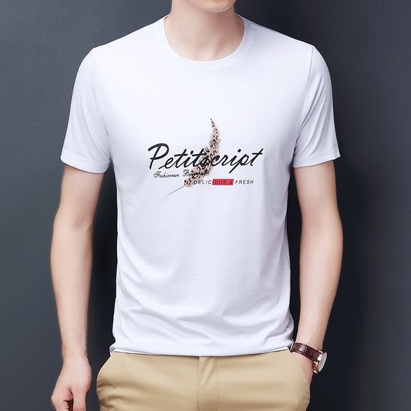 2021 new summer tencel cotton short trend korean printed t-shirt fashion casual half sleeve men's wear, White;black
2021 new summer tencel cotton short trend korean printed t-shirt fashion casual half sleeve men's wear, White;black