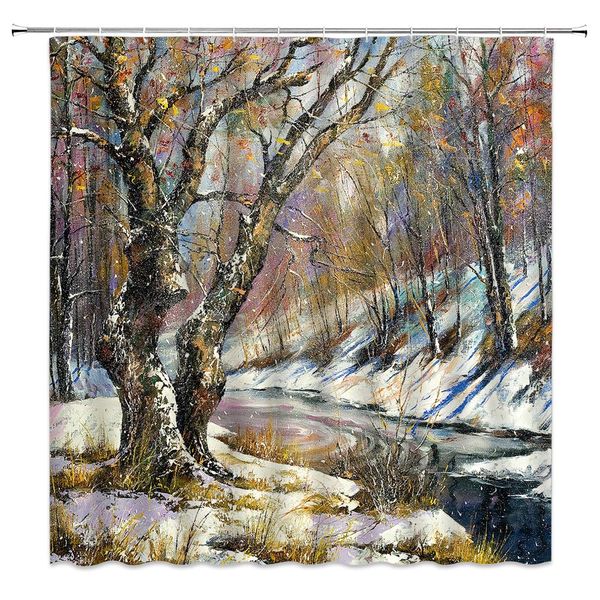 sztnsm winter shower curtain colorful oil painting nature landscape winter white forest tree trunk river landscape, 70x70 inch
sztnsm winter shower curtain colorful oil painting nature landscape winter white forest tree trunk river landscape, 70x70 inch