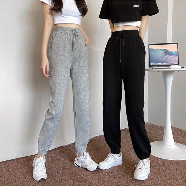 autumn wild harem pants woman joggers sports thin loose korean student casual solid energetic style trousers women's & capris, Black;white
autumn wild harem pants woman joggers sports thin loose korean student casual solid energetic style trousers women's & capris, Black;white