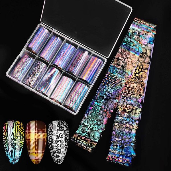 holographic nail art transfer foil sticker lace flowers leaves flame butterfly starry paper wraps adhesive decals nails decoration accessori, Black
holographic nail art transfer foil sticker lace flowers leaves flame butterfly starry paper wraps adhesive decals nails decoration accessori, Black
