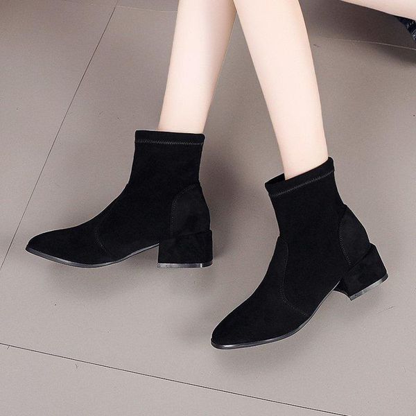 boots 2021 winter women stretch fabric ankle black faux suede booties pointed toe female shoes square heels botas mujer 8744c
boots 2021 winter women stretch fabric ankle black faux suede booties pointed toe female shoes square heels botas mujer 8744c