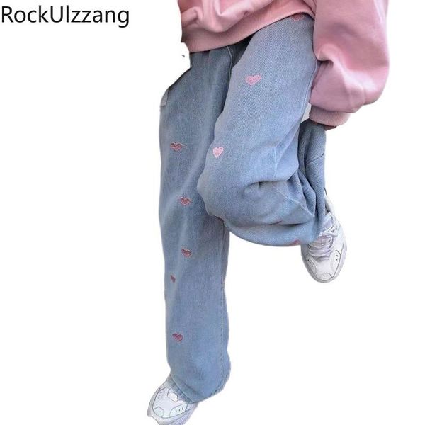 high waist loose straight cute love embroidery denim pant women fashion boyfriend jeans sweet korean lolita washed blue women's
high waist loose straight cute love embroidery denim pant women fashion boyfriend jeans sweet korean lolita washed blue women's