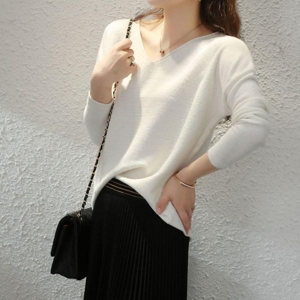 spring and autumn cashmere sweater women fashion v-neck loose 100% wool long sleeve plus size pullover women's sweaters, White;black
spring and autumn cashmere sweater women fashion v-neck loose 100% wool long sleeve plus size pullover women's sweaters, White;black
