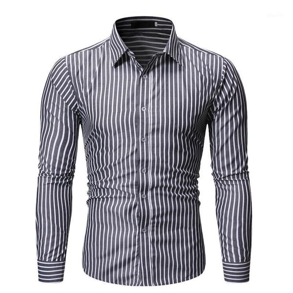men's casual shirts 2021 spring business striped long-sleeved shirt youth korean trend, White;black
men's casual shirts 2021 spring business striped long-sleeved shirt youth korean trend, White;black