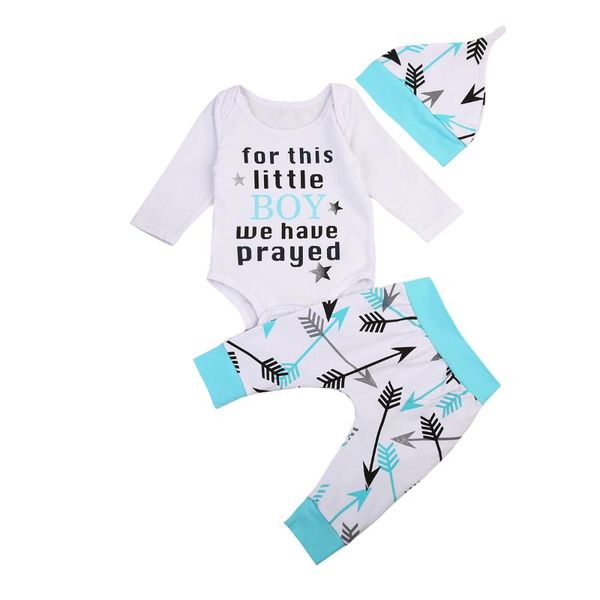 clothing sets baby boys letter printed romper + arrow pants infant hat born outfits kids clothes set 3pcs, White
clothing sets baby boys letter printed romper + arrow pants infant hat born outfits kids clothes set 3pcs, White