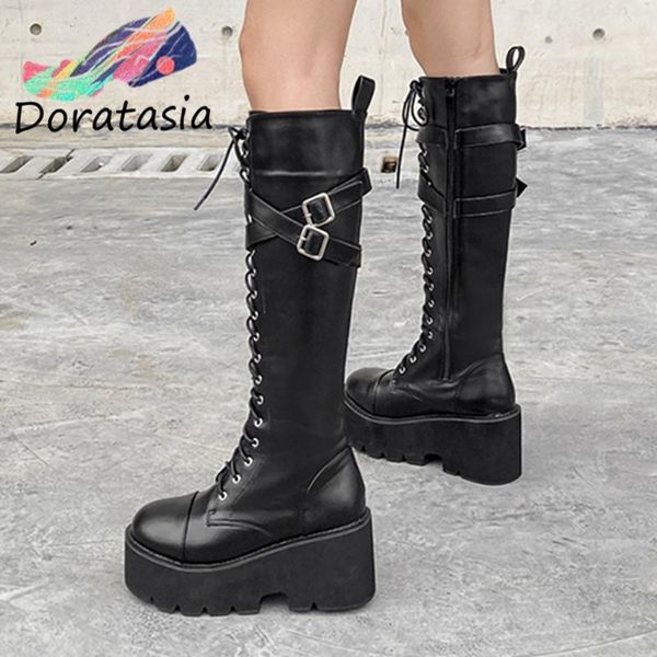 boots doratasia women solid lace up zipper platform motorcycle shoes buckle great quality cool, Black
boots doratasia women solid lace up zipper platform motorcycle shoes buckle great quality cool, Black