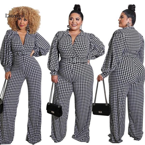 women's jumpsuits & rompers plus size houndstooth long turn down collar full sleeve high waist elegant for evening party night, Black;white
women's jumpsuits & rompers plus size houndstooth long turn down collar full sleeve high waist elegant for evening party night, Black;white
