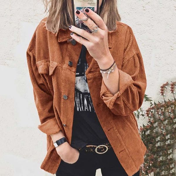 women's jackets 2022 autumn winter women button shirt for loose corduroy jacket overshirt female casual coat woman, Black;brown
women's jackets 2022 autumn winter women button shirt for loose corduroy jacket overshirt female casual coat woman, Black;brown