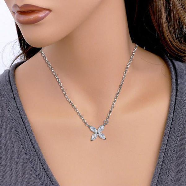 pendant necklaces temperament four petals-shaped for women clavicle chain hanging neck jewelry accessories gift colar feminino, Silver
pendant necklaces temperament four petals-shaped for women clavicle chain hanging neck jewelry accessories gift colar feminino, Silver