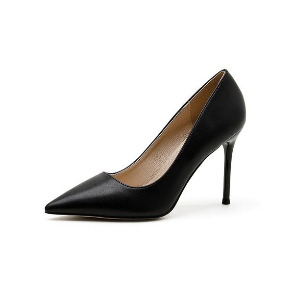 dress shoes 2021 bombas de mujer genuine leather pumps women wedding high heels pointed stiletto solid color office, Black
dress shoes 2021 bombas de mujer genuine leather pumps women wedding high heels pointed stiletto solid color office, Black