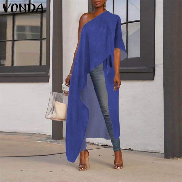 women's blouses & shirts vonda plus size women asymmetric long 2021 one off the shoulder denim and office streetwear loose blusa, White
women's blouses & shirts vonda plus size women asymmetric long 2021 one off the shoulder denim and office streetwear loose blusa, White
