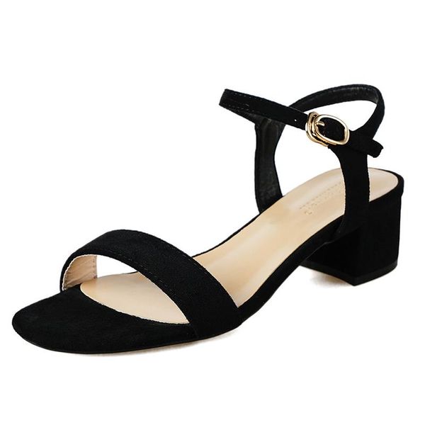 women's sandals large size brown women summer shoes buckle belt high heels cashmere open toe, Black
women's sandals large size brown women summer shoes buckle belt high heels cashmere open toe, Black
