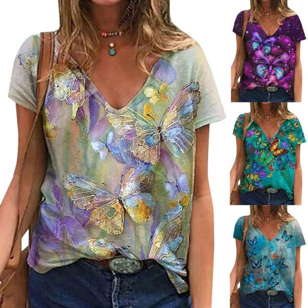 women's t-shirt womens v neck short sleeve t shirt summer vintage butterfly print woman tshirts 2021 trend, White
women's t-shirt womens v neck short sleeve t shirt summer vintage butterfly print woman tshirts 2021 trend, White