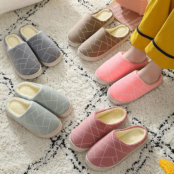 women winter warm plush slippers men cotton solid color stripes lovers home indoor shoes size flat couple, Black
women winter warm plush slippers men cotton solid color stripes lovers home indoor shoes size flat couple, Black