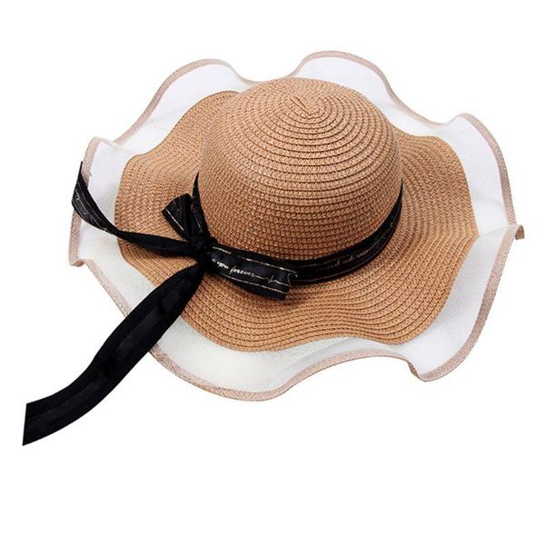 women straw floppy sun hat mesh wavy wide brim ribbon bow sunscreen beach cap b95f hats, Blue;gray
women straw floppy sun hat mesh wavy wide brim ribbon bow sunscreen beach cap b95f hats, Blue;gray