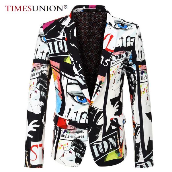 men's suits & blazers timesunion brand tide mens fashion print blazer design plus size hip casual male slim fit suit jacket singer cost, White;black
men's suits & blazers timesunion brand tide mens fashion print blazer design plus size hip casual male slim fit suit jacket singer cost, White;black