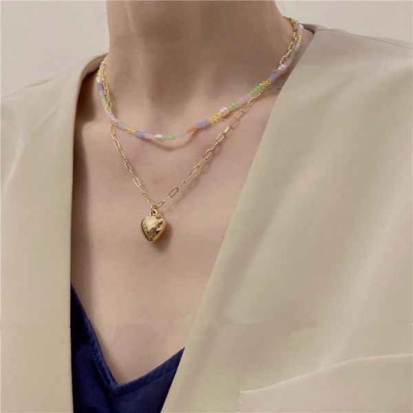 pendant necklaces korea fashion acrylic beaded love heart gold silve color hollow chain metal necklace for women girls jewelry gifts, Silver
pendant necklaces korea fashion acrylic beaded love heart gold silve color hollow chain metal necklace for women girls jewelry gifts, Silver