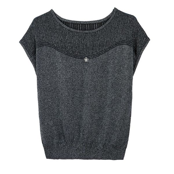 women's t-shirt summer 2021 fashion thin short-sleeved ice silk sweater casual, White
women's t-shirt summer 2021 fashion thin short-sleeved ice silk sweater casual, White