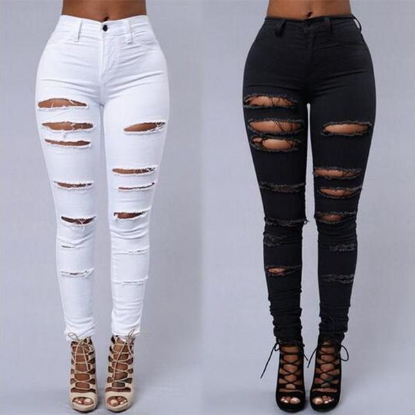 women's pants & capris 2021 summer elastic leggings slim fit, skinny and perforated jeans for women, Black;white
women's pants & capris 2021 summer elastic leggings slim fit, skinny and perforated jeans for women, Black;white