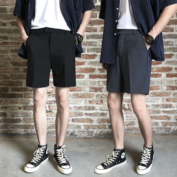suit shorts men's summer thin pants 5-point suit fashion brand loose drop feeling casual, White;black
suit shorts men's summer thin pants 5-point suit fashion brand loose drop feeling casual, White;black