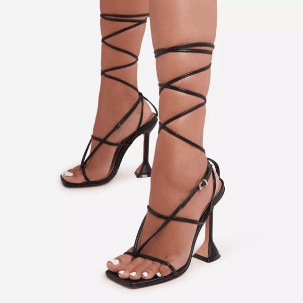 dress shoes women slippers pu strappy high heels sandals square toe slides woman gladiator flip fops bandage pinch, Black
dress shoes women slippers pu strappy high heels sandals square toe slides woman gladiator flip fops bandage pinch, Black
