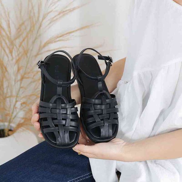 women's shoes 2021 spring/summer simple cross weaving low heel one word belt roman retro baotou fashion sandal for women, Black
women's shoes 2021 spring/summer simple cross weaving low heel one word belt roman retro baotou fashion sandal for women, Black