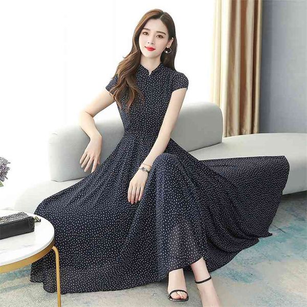 vintage blue dot print chiffon vacation maxi dress spring summer plus size runway elegant women bodycon party vestido 210528, Black;gray
vintage blue dot print chiffon vacation maxi dress spring summer plus size runway elegant women bodycon party vestido 210528, Black;gray