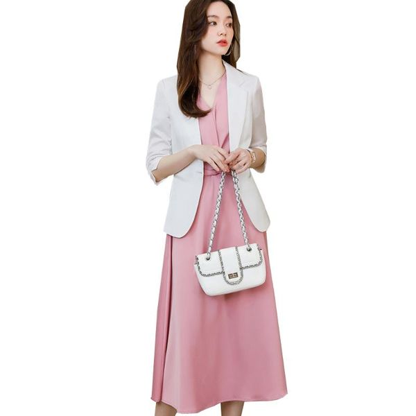 two piece dress fashion office ladies formal skirt suit women female set for spring fall autumn work business wear, White
two piece dress fashion office ladies formal skirt suit women female set for spring fall autumn work business wear, White