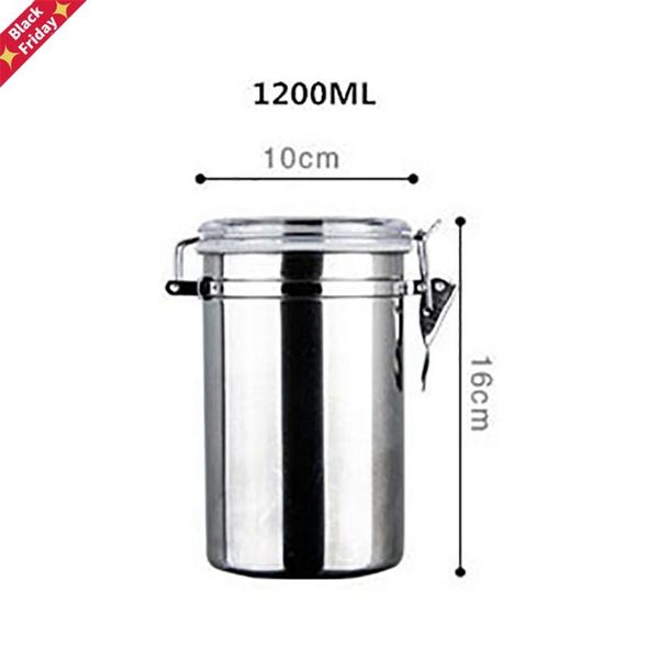 s/m/l/xl stainless steel airtight sealed canister coffee milk powder tea sugar bean container holder can storage bottles & jars 
s/m/l/xl stainless steel airtight sealed canister coffee milk powder tea sugar bean container holder can storage bottles & jars