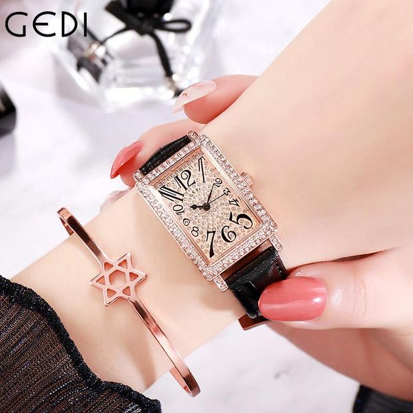 wristwatches vintage style gedi brand women rectangle leather strap quartz fashion ladies luxury rhinestone watch waterproof, Slivery;brown
wristwatches vintage style gedi brand women rectangle leather strap quartz fashion ladies luxury rhinestone watch waterproof, Slivery;brown