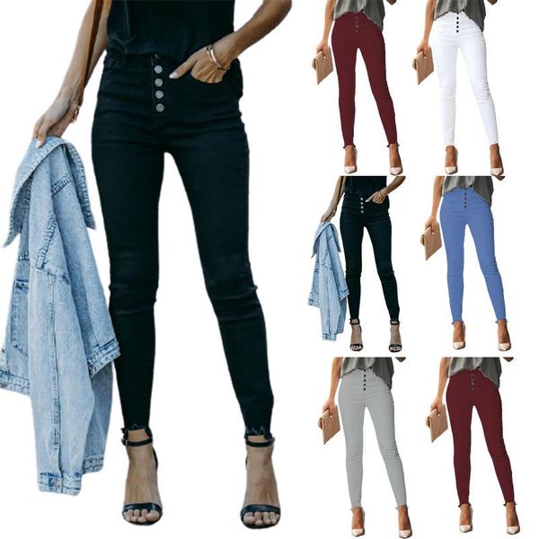 women's pants & capris autumn women high waist button pocket elastic stretch pencil casual ladies skinny fitness trousers wdc9530, Black;white
women's pants & capris autumn women high waist button pocket elastic stretch pencil casual ladies skinny fitness trousers wdc9530, Black;white