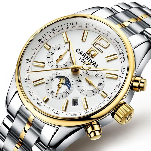 carnival men watches automatic mechanical watch sapphire reloj hombre waterproof luminous hands clock c8702-3 wristwatches, Slivery;brown
carnival men watches automatic mechanical watch sapphire reloj hombre waterproof luminous hands clock c8702-3 wristwatches, Slivery;brown