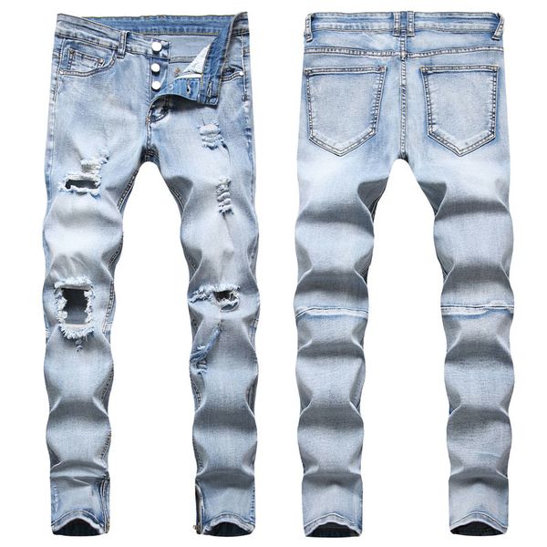 men's jeans fashion skinny jeans ripped frayed slim fit pant long denim s nlv3, Blue
men's jeans fashion skinny jeans ripped frayed slim fit pant long denim s nlv3, Blue