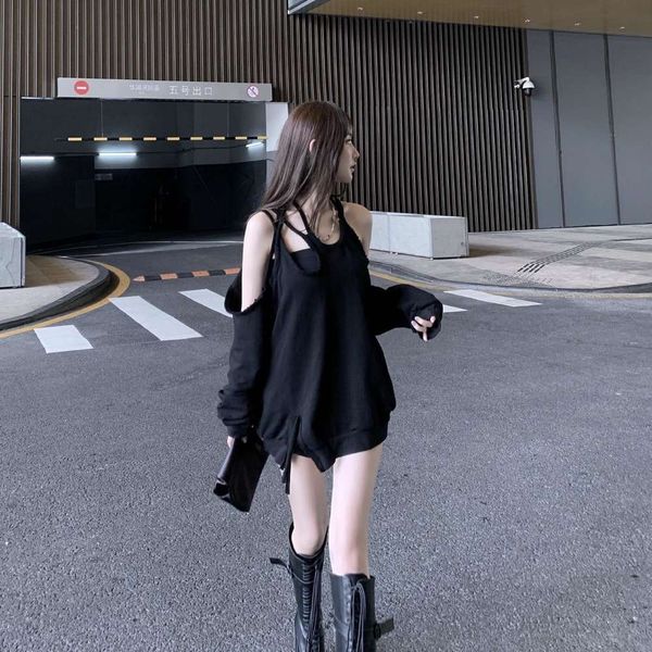 design sense fashionable casual loose women's spring careful machine sweater tide, Black
design sense fashionable casual loose women's spring careful machine sweater tide, Black