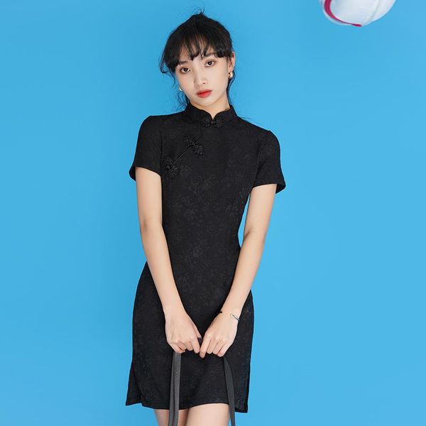 summer cheongsam young small short retro modified dark wind dress can be worn daily ethnic clothing, Red
summer cheongsam young small short retro modified dark wind dress can be worn daily ethnic clothing, Red