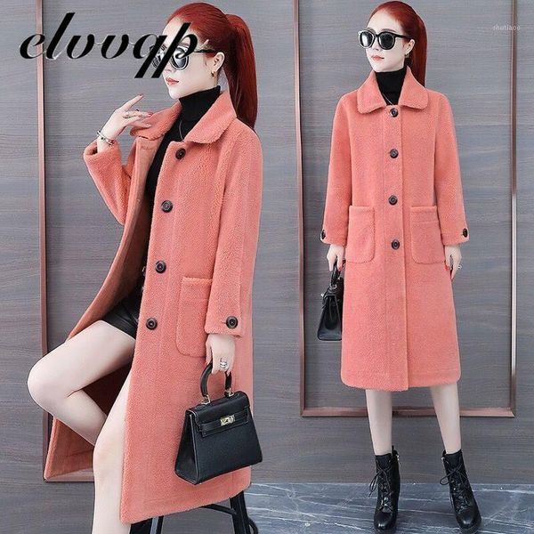 women's wool & blends 2021 winter woolen coats women mid-long jackets casual single-breasted outerwear lambswool thicken cotton lu1467, Black
women's wool & blends 2021 winter woolen coats women mid-long jackets casual single-breasted outerwear lambswool thicken cotton lu1467, Black